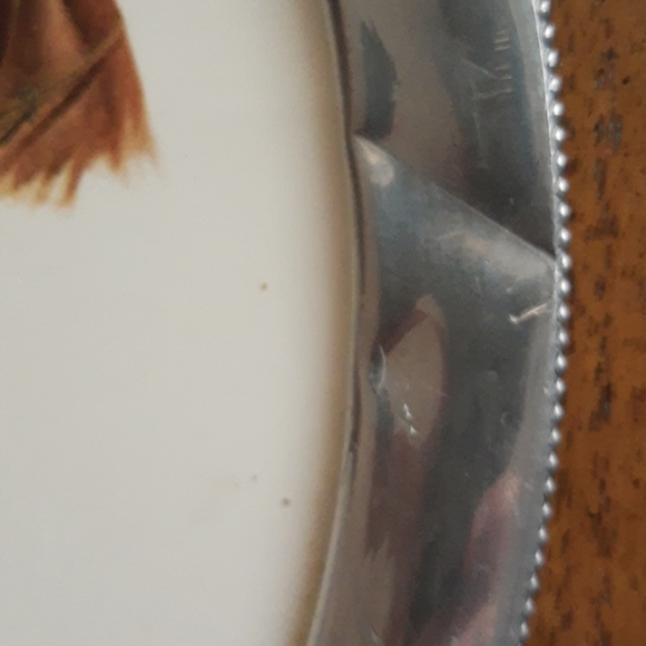 Silver Rimmed Plate With Horse Images Shabby Chic - Picture 6 of 8